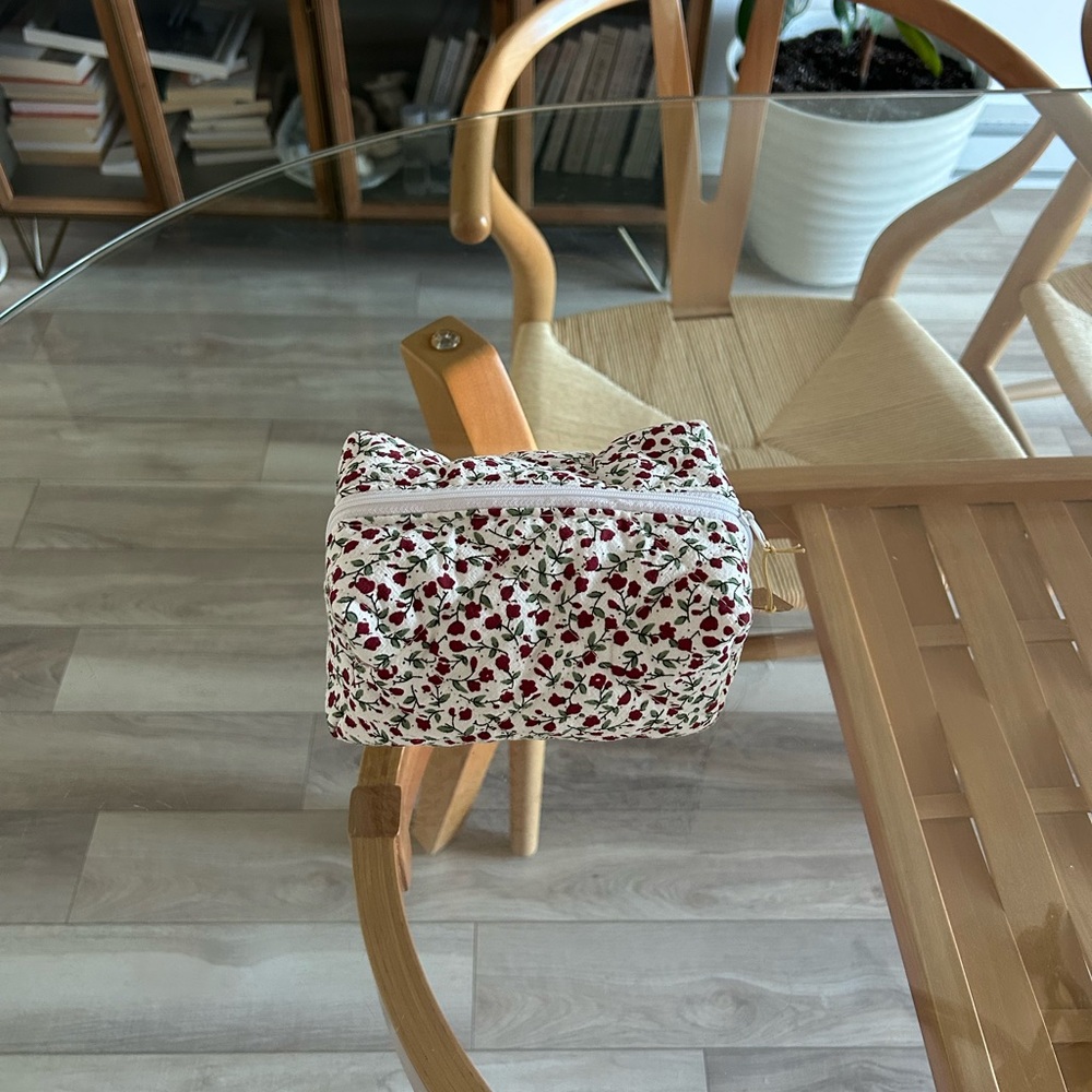 Hand Made Floral Print Cosmetic Pouch